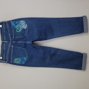 NYDJ Blue Embroidered Ankle Jeans 8P